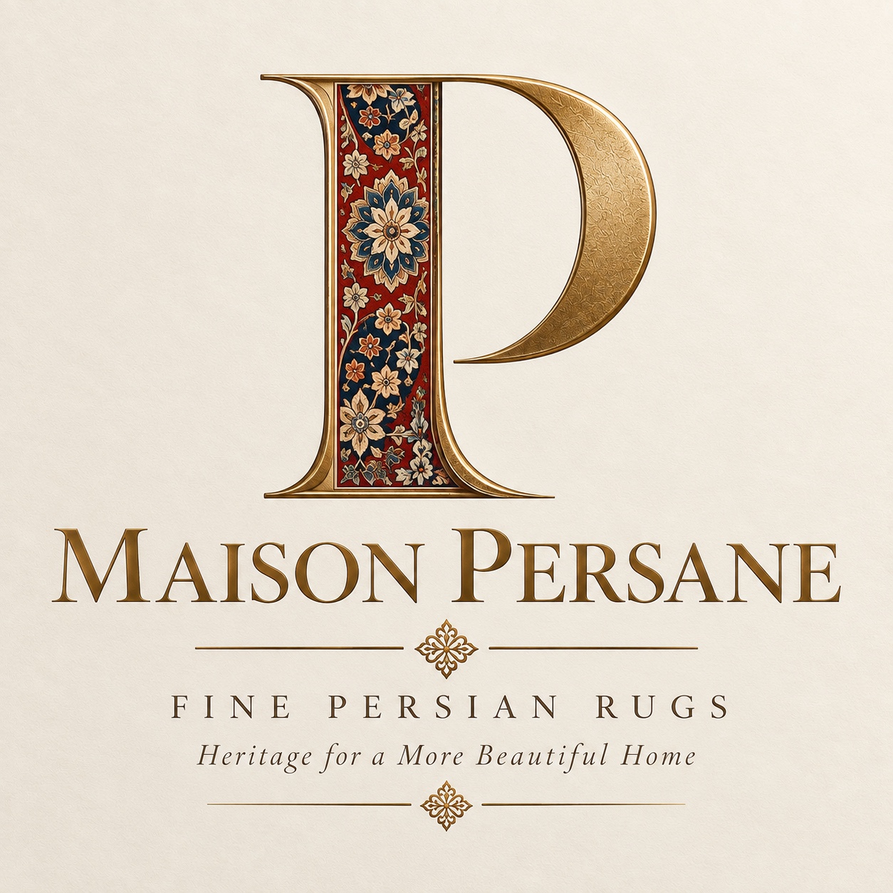 Maison Persane gold P monogram